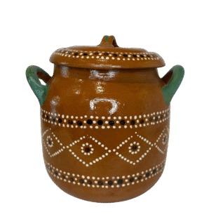 DECORATED POT WITH LID OLLA DECORADA CON TAPA