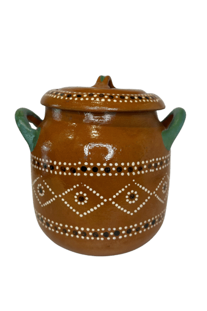 DECORATED POT WITH LID OLLA DECORADA CON TAPA